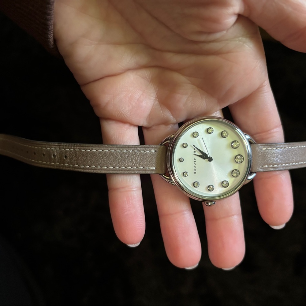 Silver and Tan Marc Jacob’s Watch